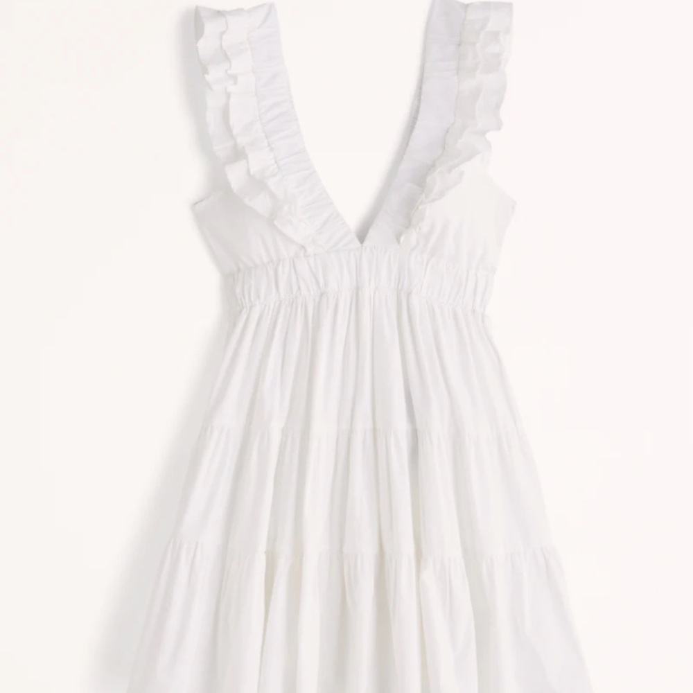 Abercrombie white ruffled dress size large